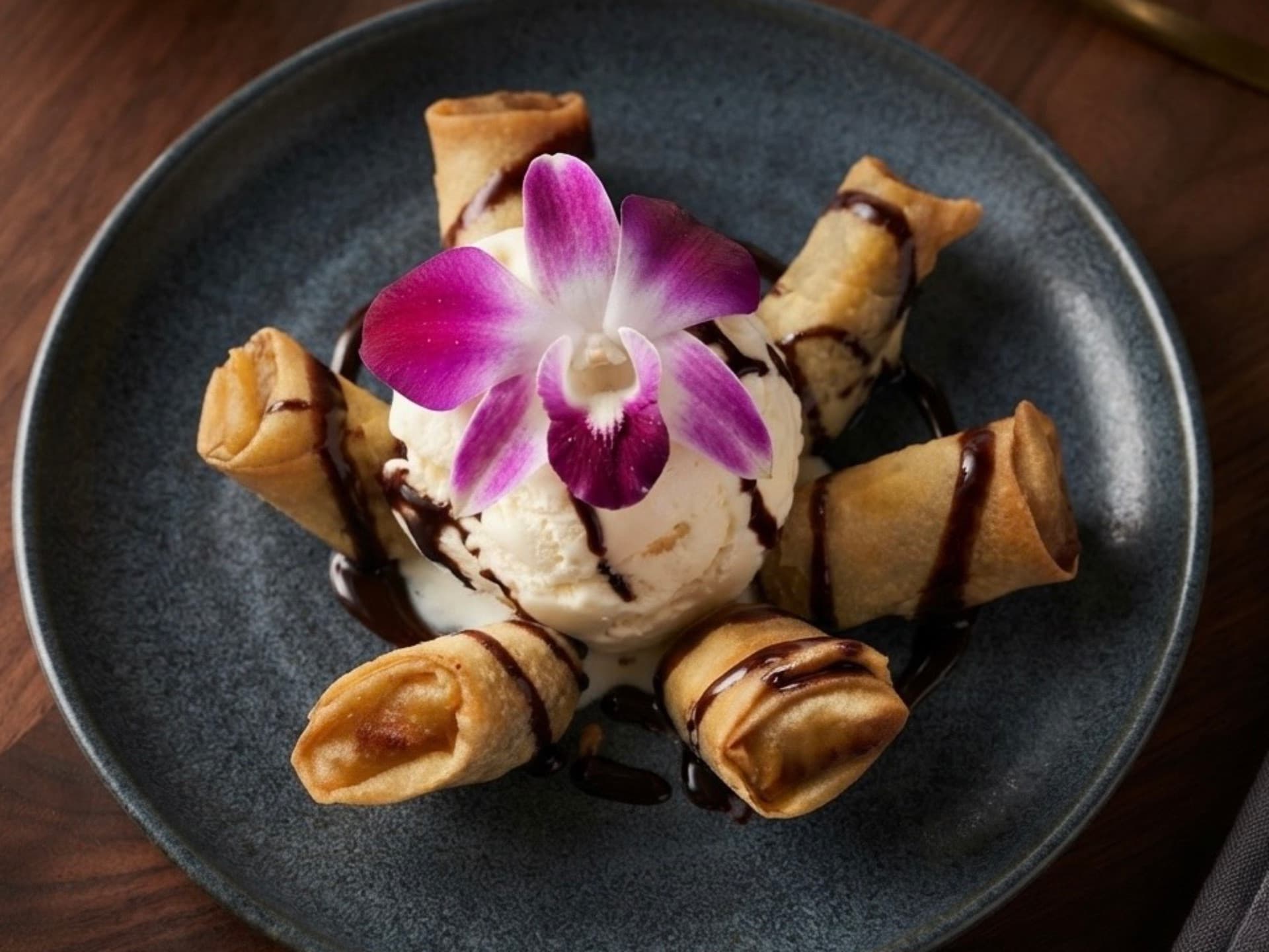 Fried Banana With Ice Cream
